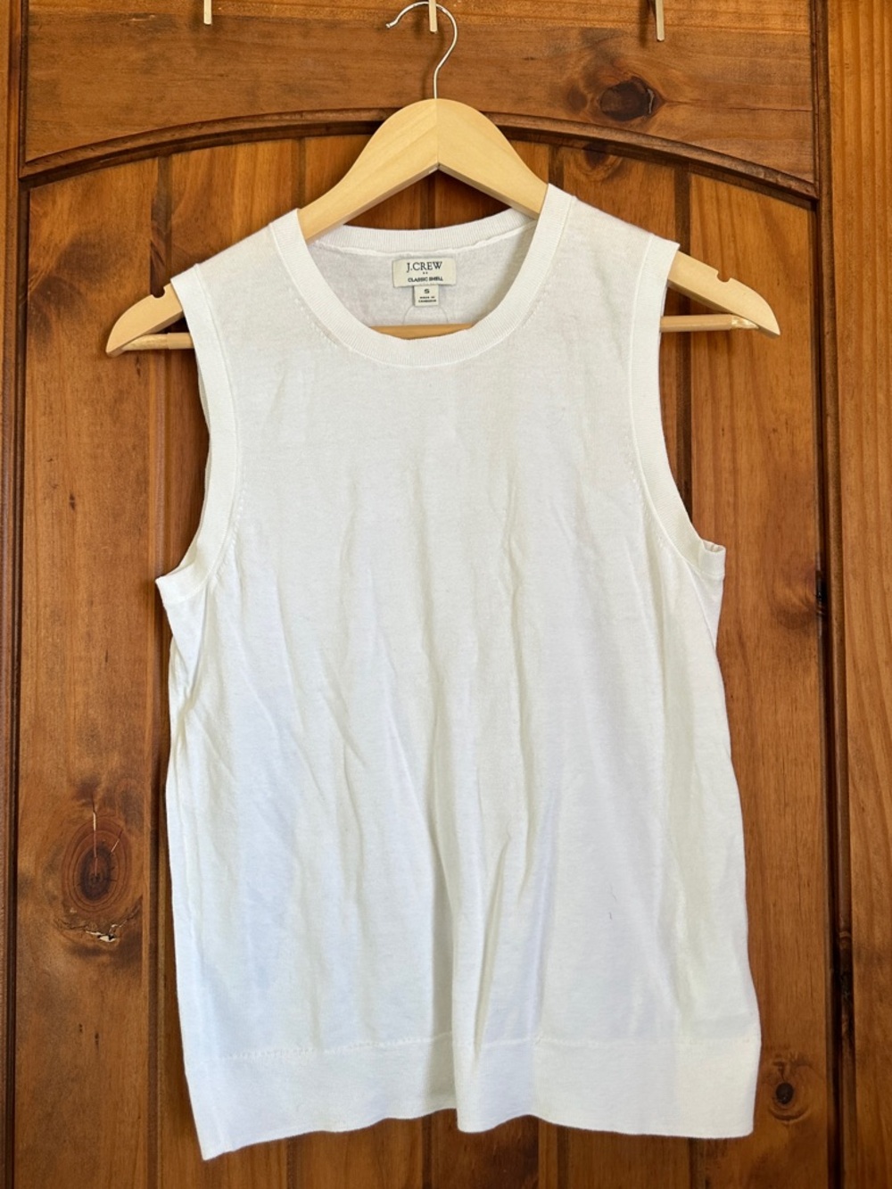 J. Crew White Sleeveless Knit Shell Top